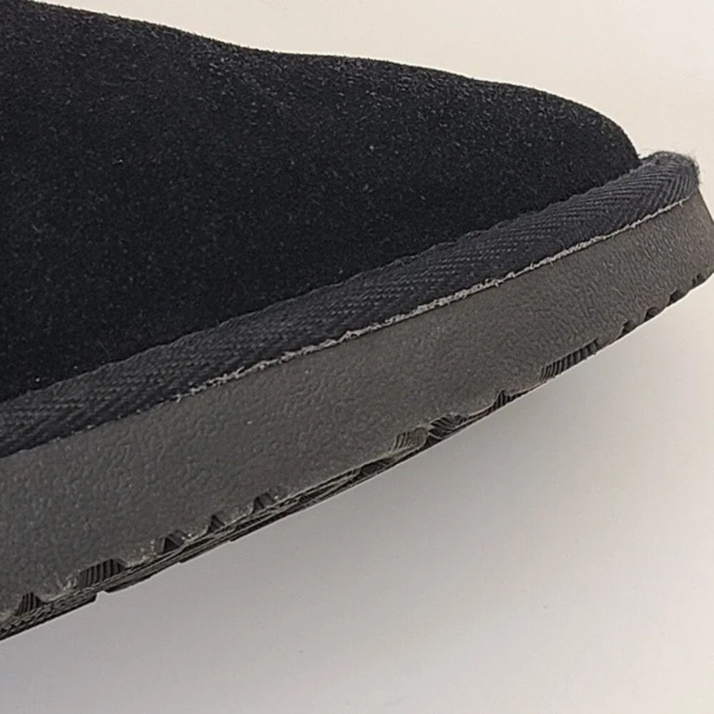 Dream Paris Sheepskin Fur Kids PomPom Black Boots 1Y